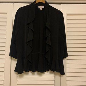 Dressbarn Black Ruffle Shrug